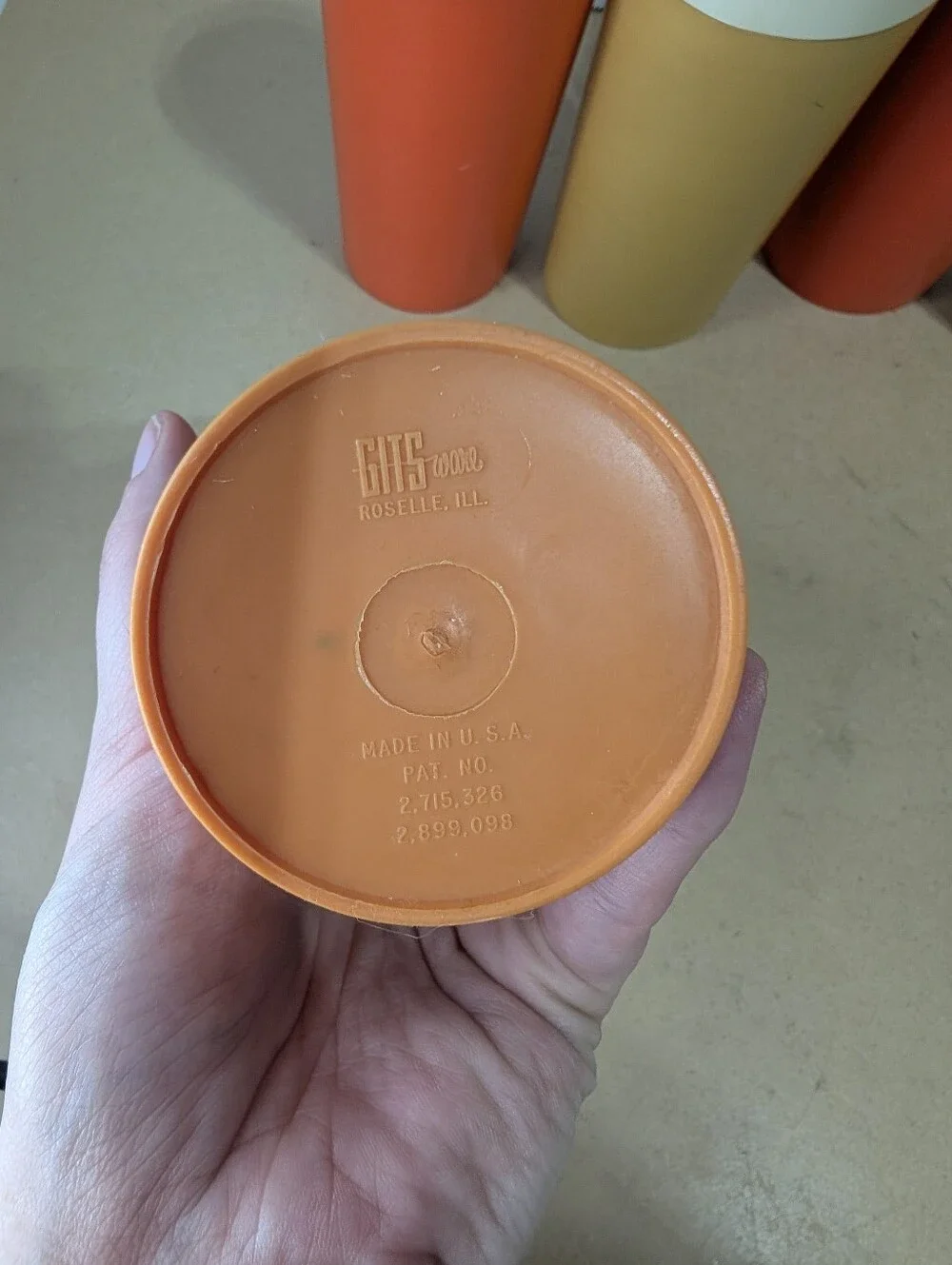 Vintage Retro Tumblers Lot Of 5 GITS Ware Orange 5 Inch